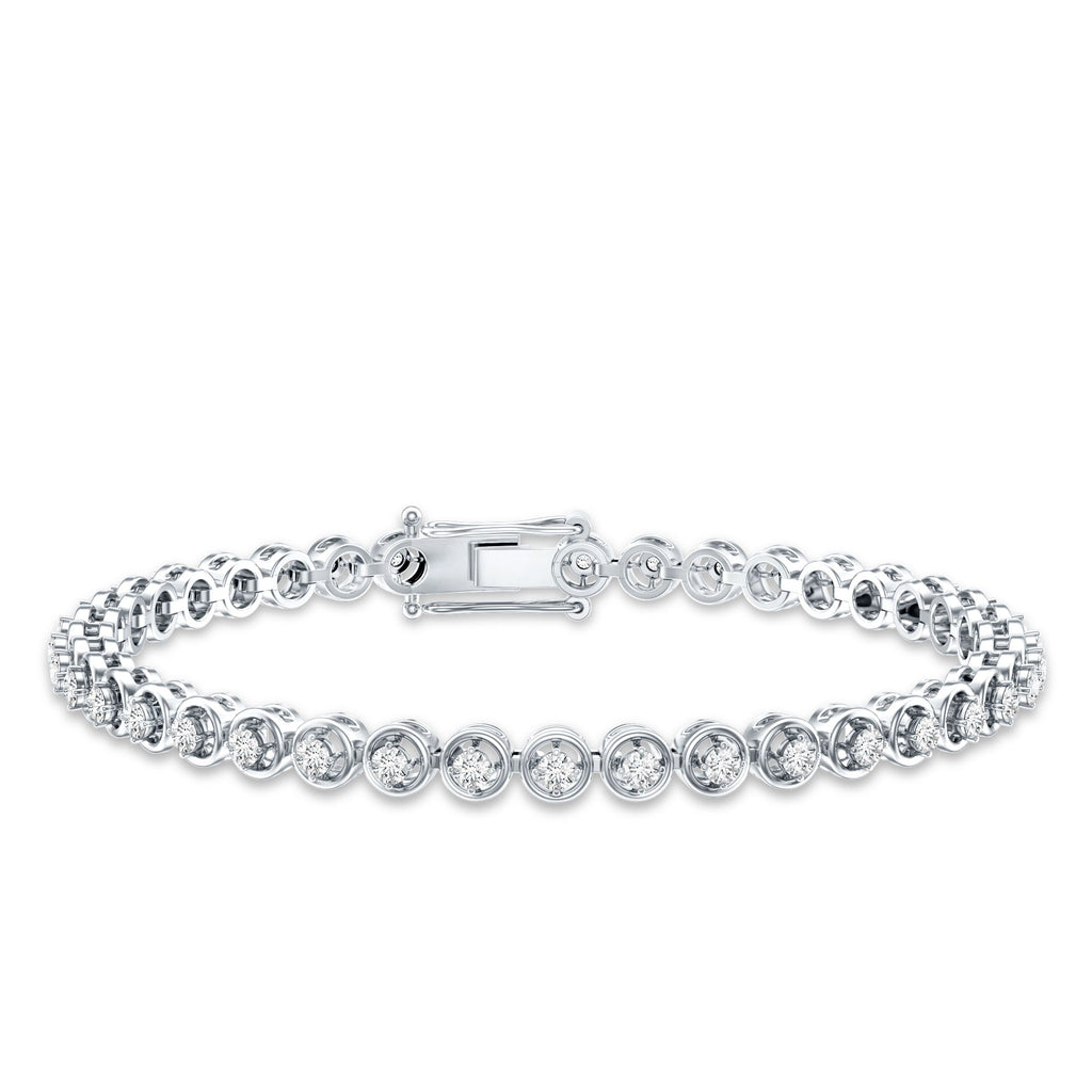 Certified Lab Grown Classic Round Diamond Bridal Tennis Bracelet