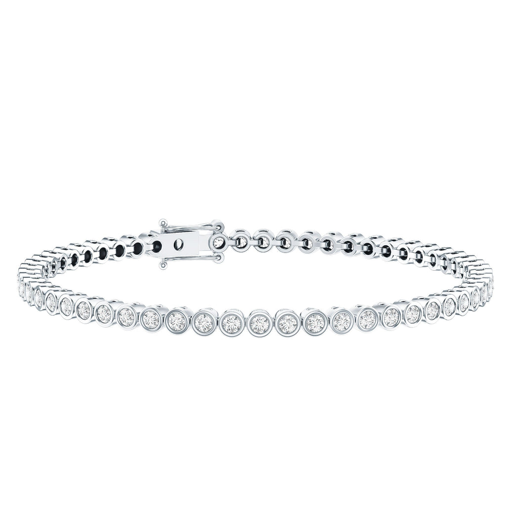 Certified Bezel Set Lab Grown Diamond Tennis Bracelet