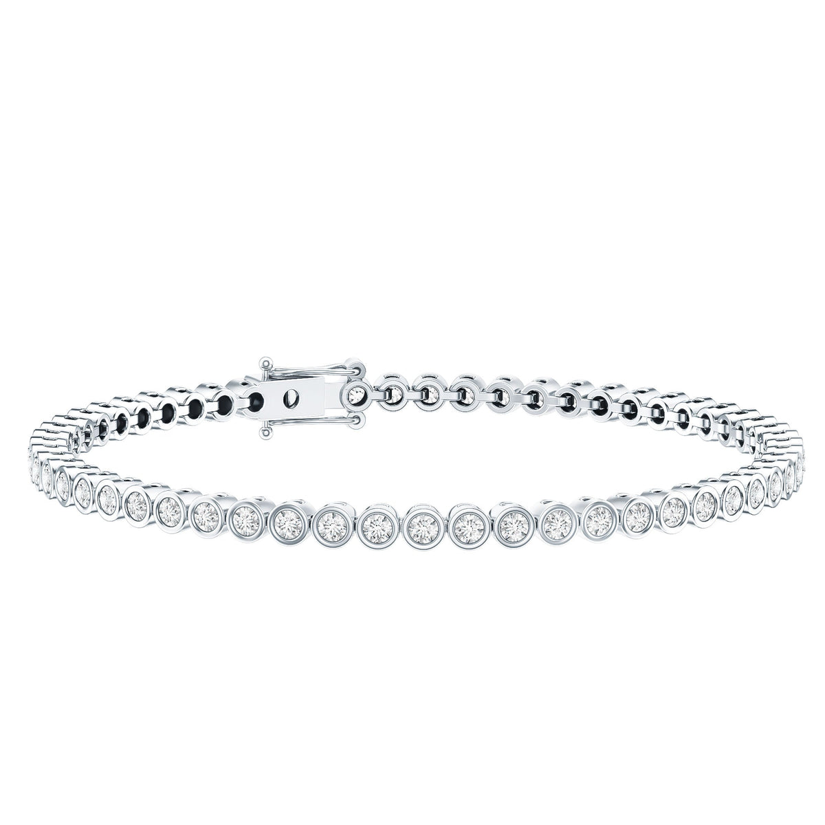 Certified Bezel Set Lab Grown Diamond Tennis Bracelet