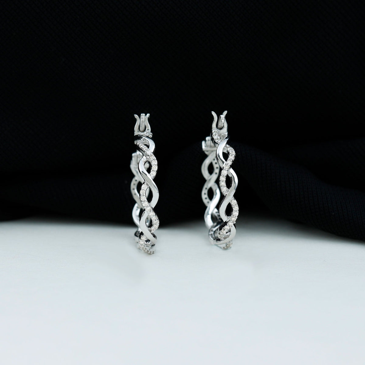 Certified Lab Created Diamond Hoops for Women