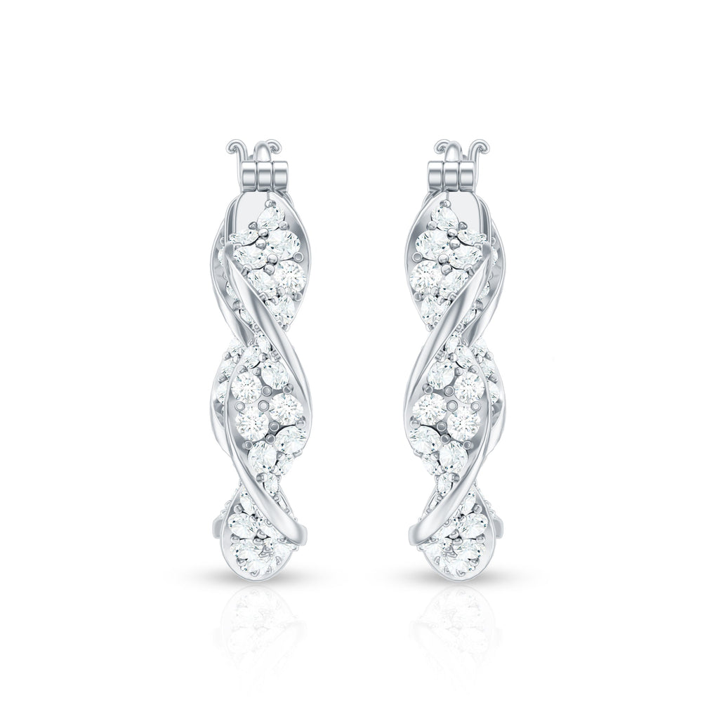 Certified Lab Grown Diamond Twisted Hoop Earrings for Women