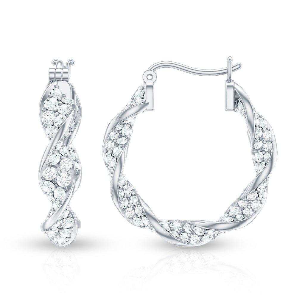 Certified Lab Grown Diamond Twisted Hoop Earrings for Women