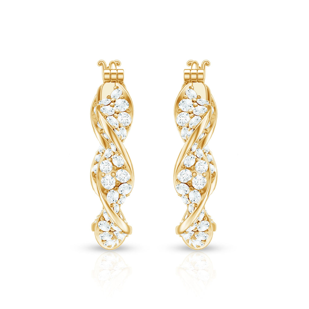 Certified Lab Grown Diamond Twisted Hoop Earrings for Women