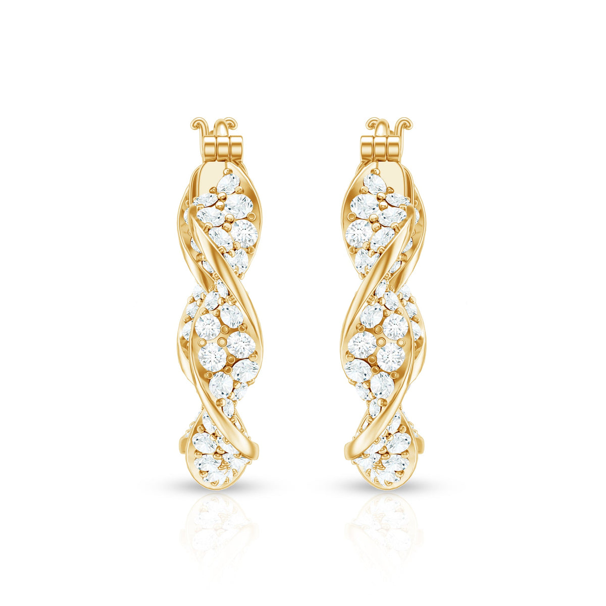 Certified Lab Grown Diamond Twisted Hoop Earrings for Women