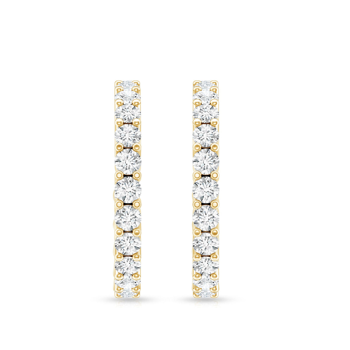 Lab Grown Diamond Hoop Earrings with Screw Back