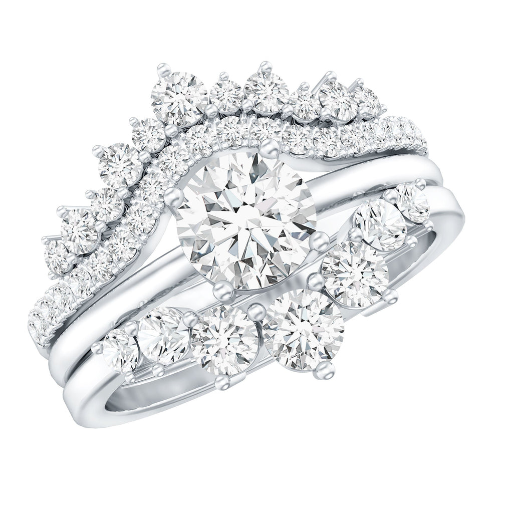 0.25 Carat Lab Grown Diamond Vintage Bridal Ring Set with 3 Piece