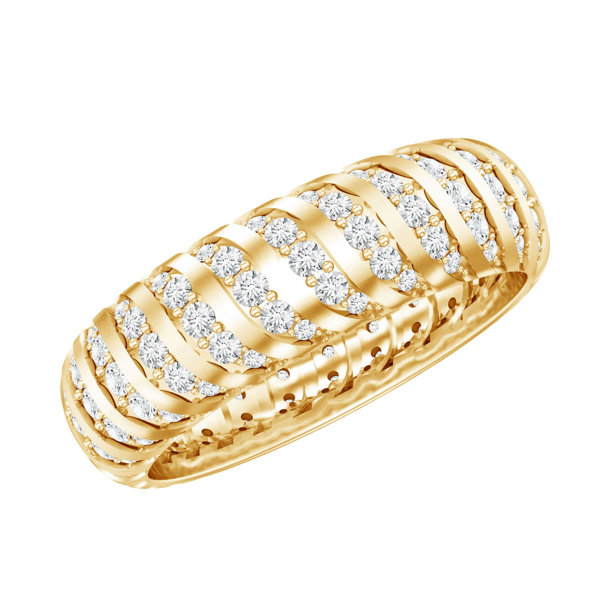 Certified Lab Grown Diamond Wide Wedding Band for Women