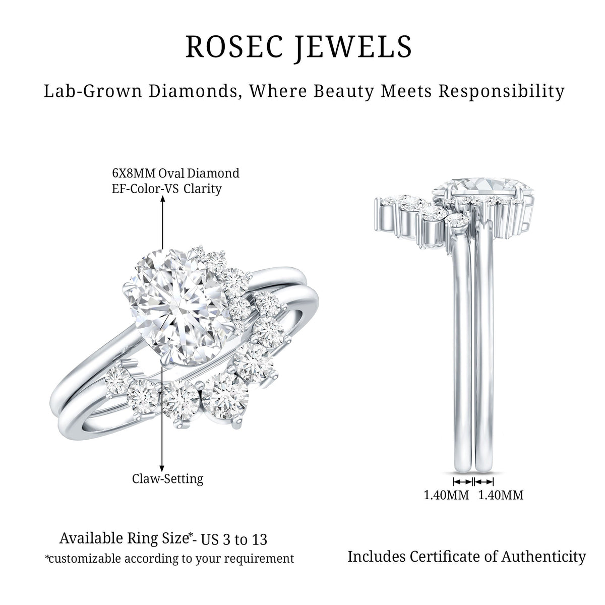 Lab Grown Diamond Engagement and Bridal Ring Sets
