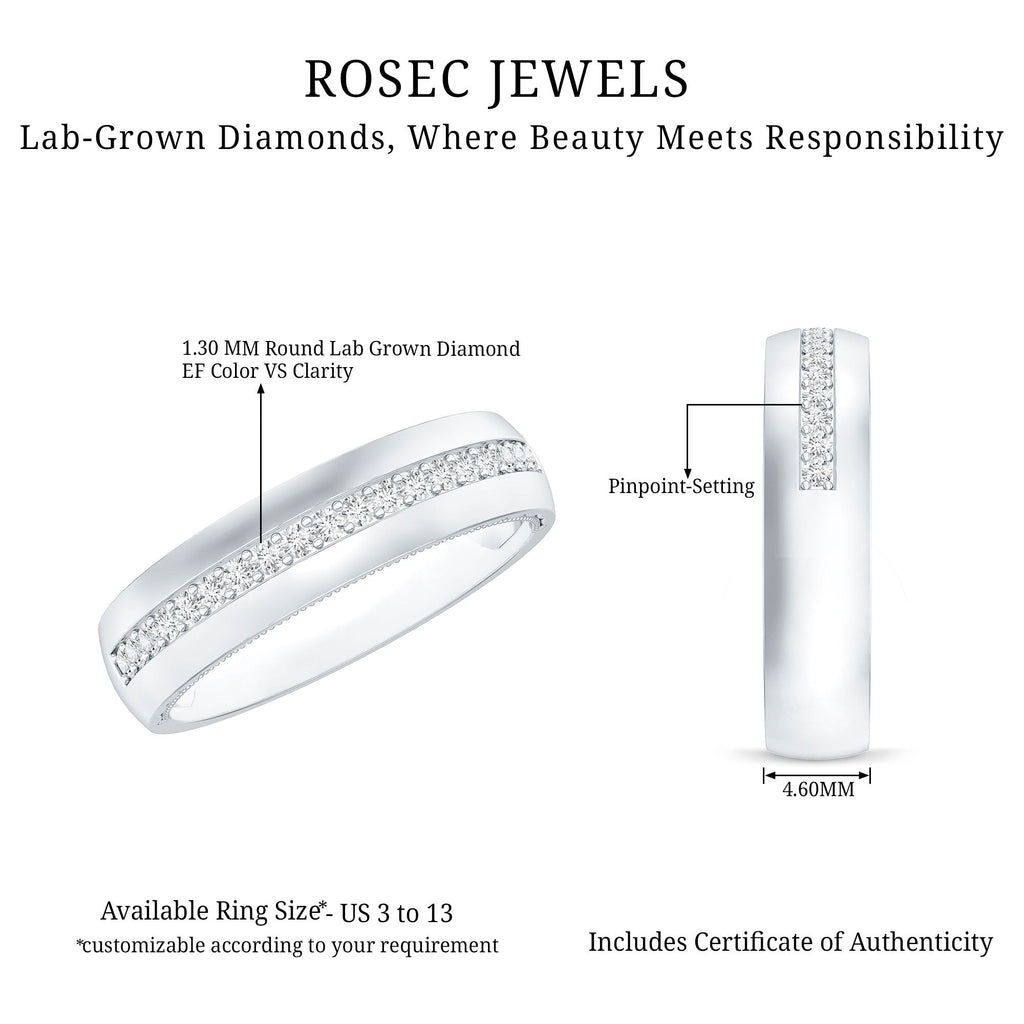 Certified Lab Grown Diamond Mens Wedding Band