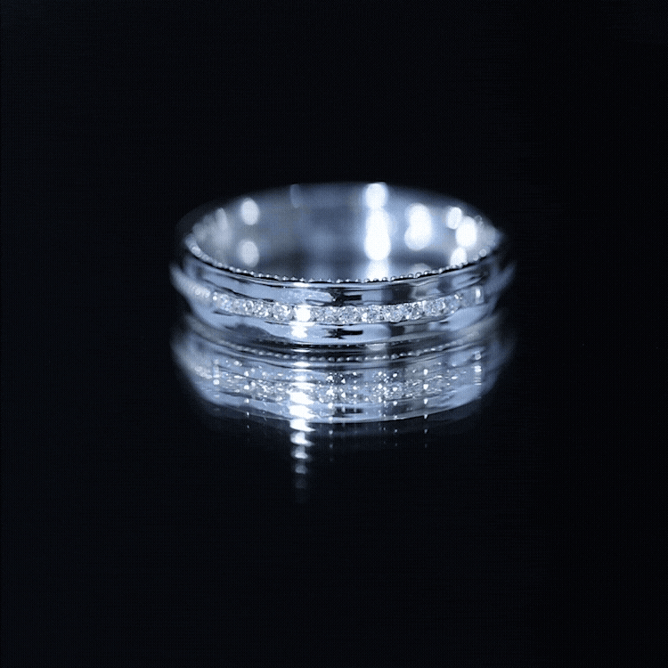 Lab Grown Diamond Twisted Rope Band with Accents
