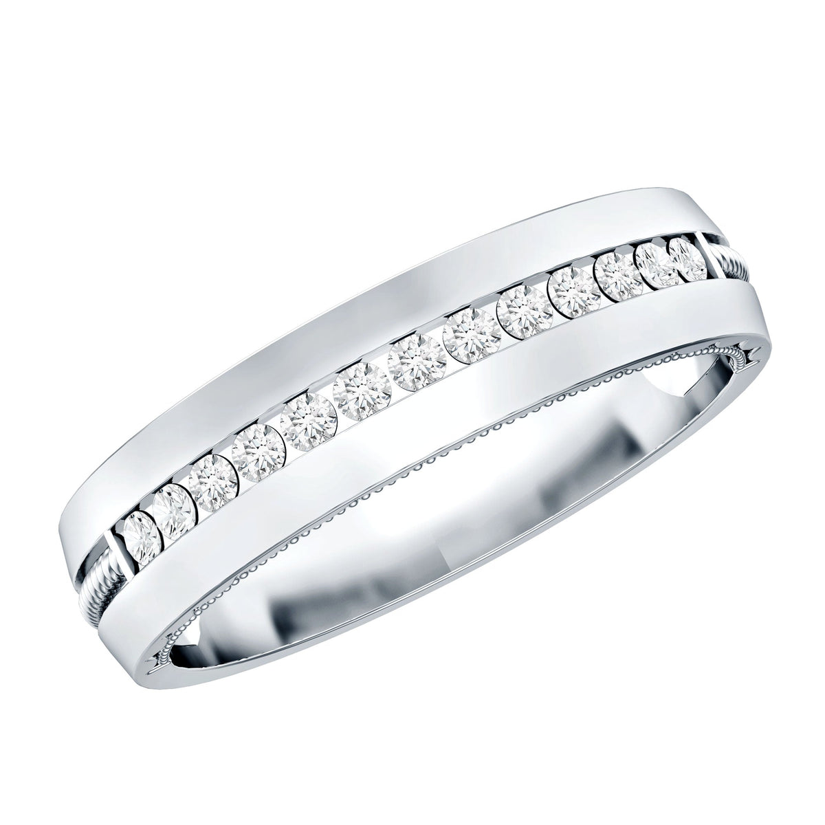 Lab Grown Diamond Twisted Rope Band with Accents
