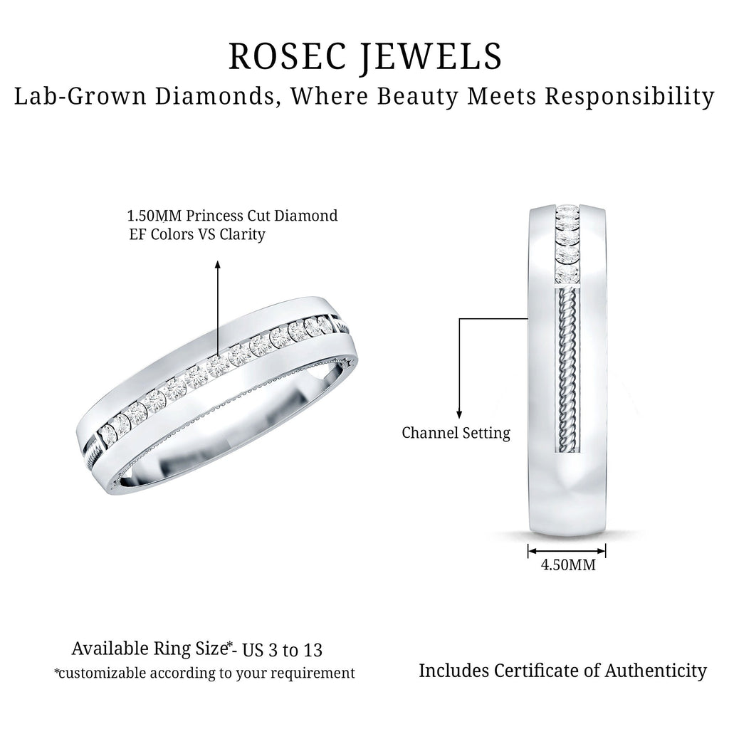 Lab Grown Diamond Twisted Rope Band with Accents