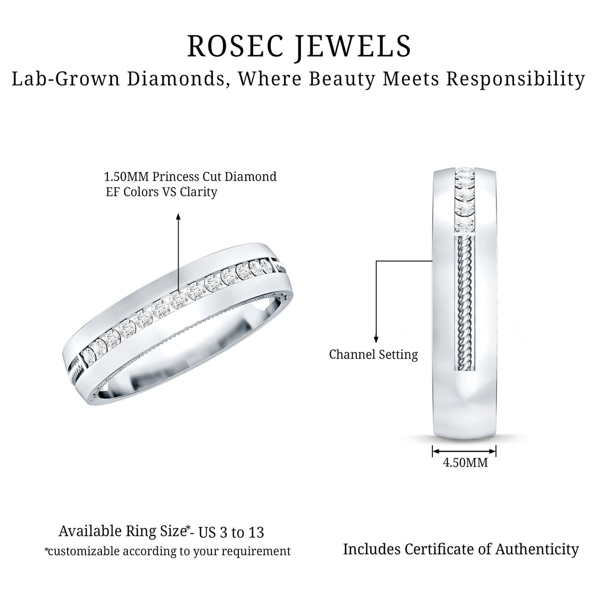 Lab Grown Diamond Twisted Rope Band with Accents