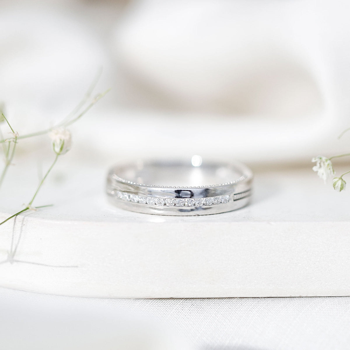 Lab Grown Diamond Twisted Rope Band with Accents