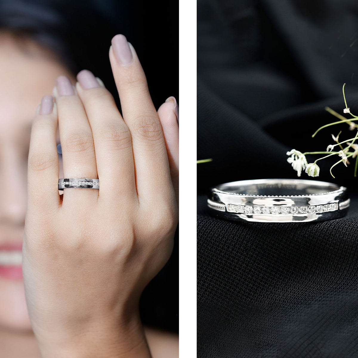 Lab Grown Diamond Twisted Rope Band with Accents