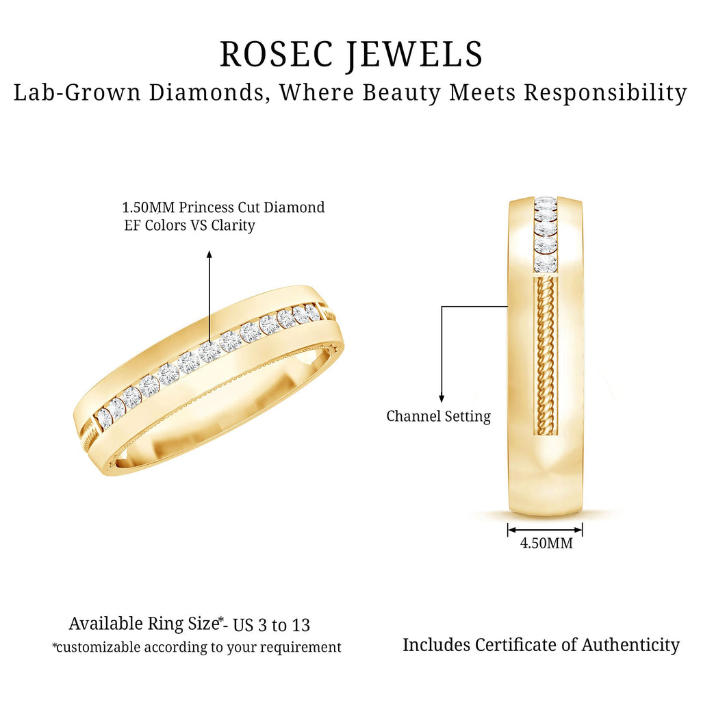 Lab Grown Diamond Twisted Rope Band with Accents