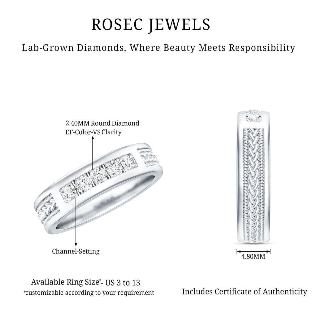 Lab Grown Diamond Mens Wedding Band Ring